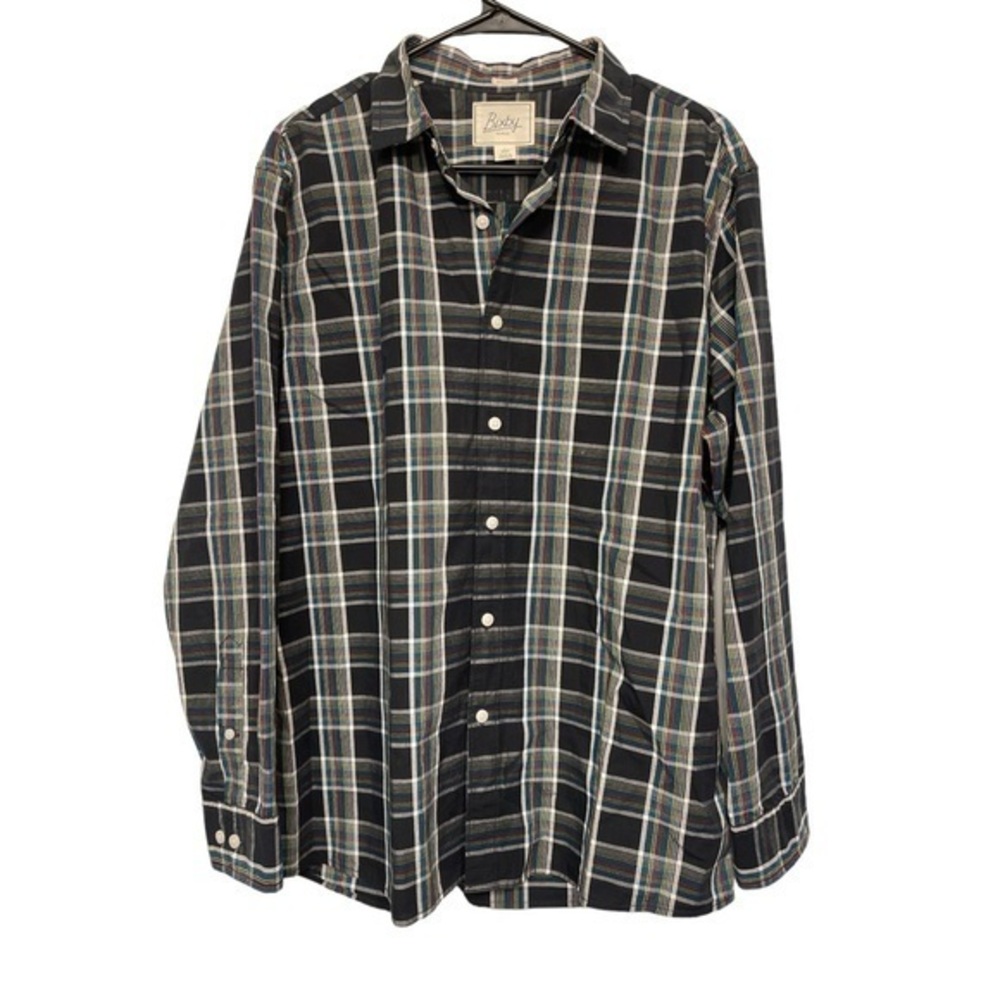 Bixby Black Nomad Plaid Checker Grid Button Down L/S Shirt Large EUC #4036